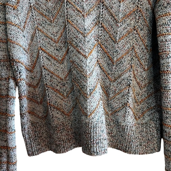 Free people open chevron knit cotton blend sweater size M excellent condition - Picture 8 of 16
